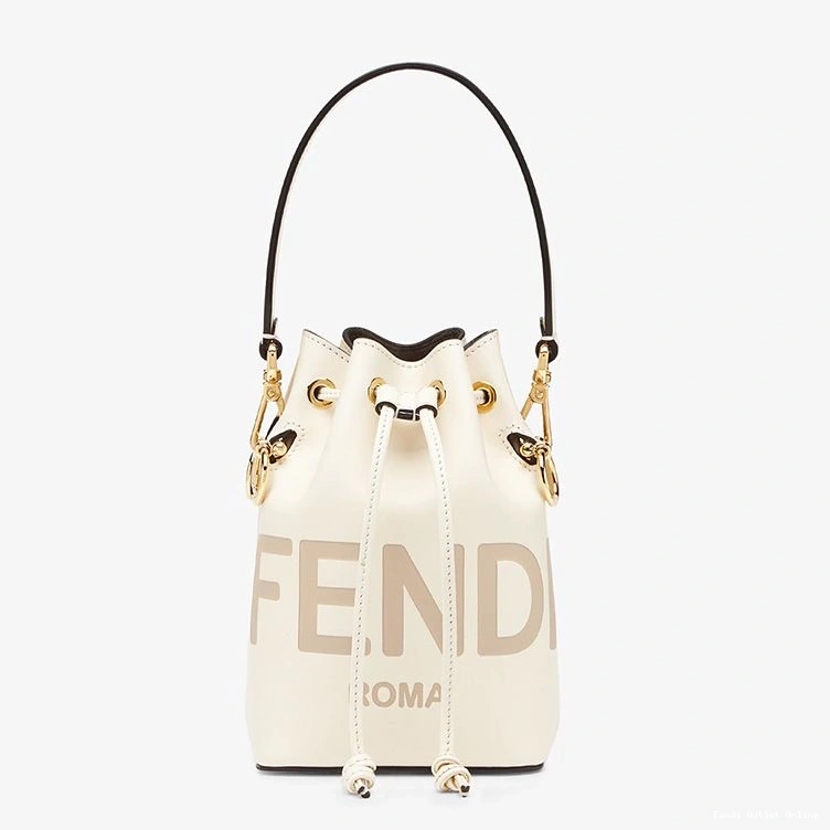 Affordable Bucket Logo In Leather Tresor Mon Bag White ROMA Calf Fendi Mini 0813